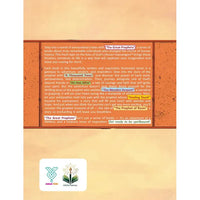 Book cover with text and a logo on a blue background