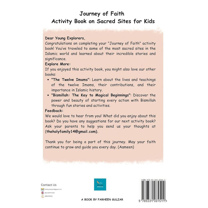 Journey of Faith Islamic Activity book on sacred sites for kids