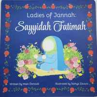 Book titled 'Ladies of Jannah: Sayyidah Fatimah' on a white background