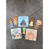 3 ADORABLE SHIA'A BOARD BOOKS AND FINGER PUPPET SET